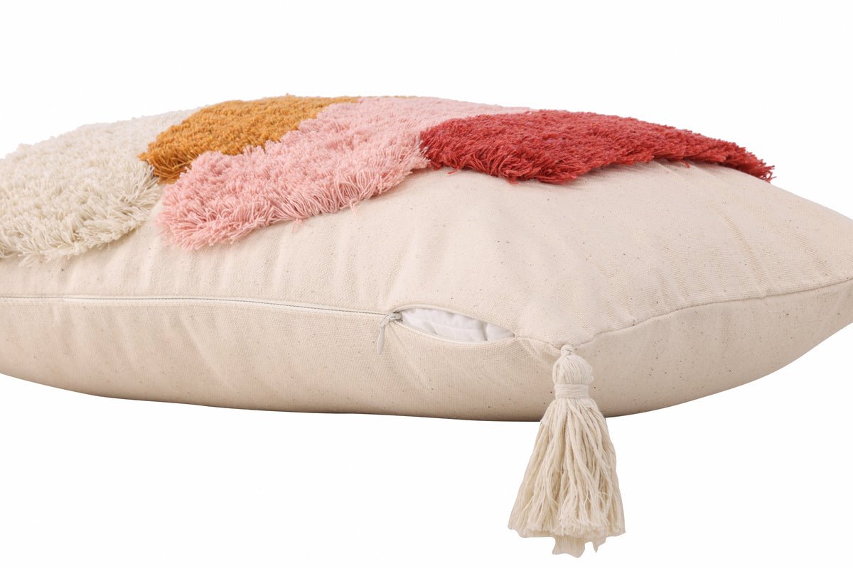 Kussenhoes Vibe - 50x30 cm in Wit met kleurrijk patroon