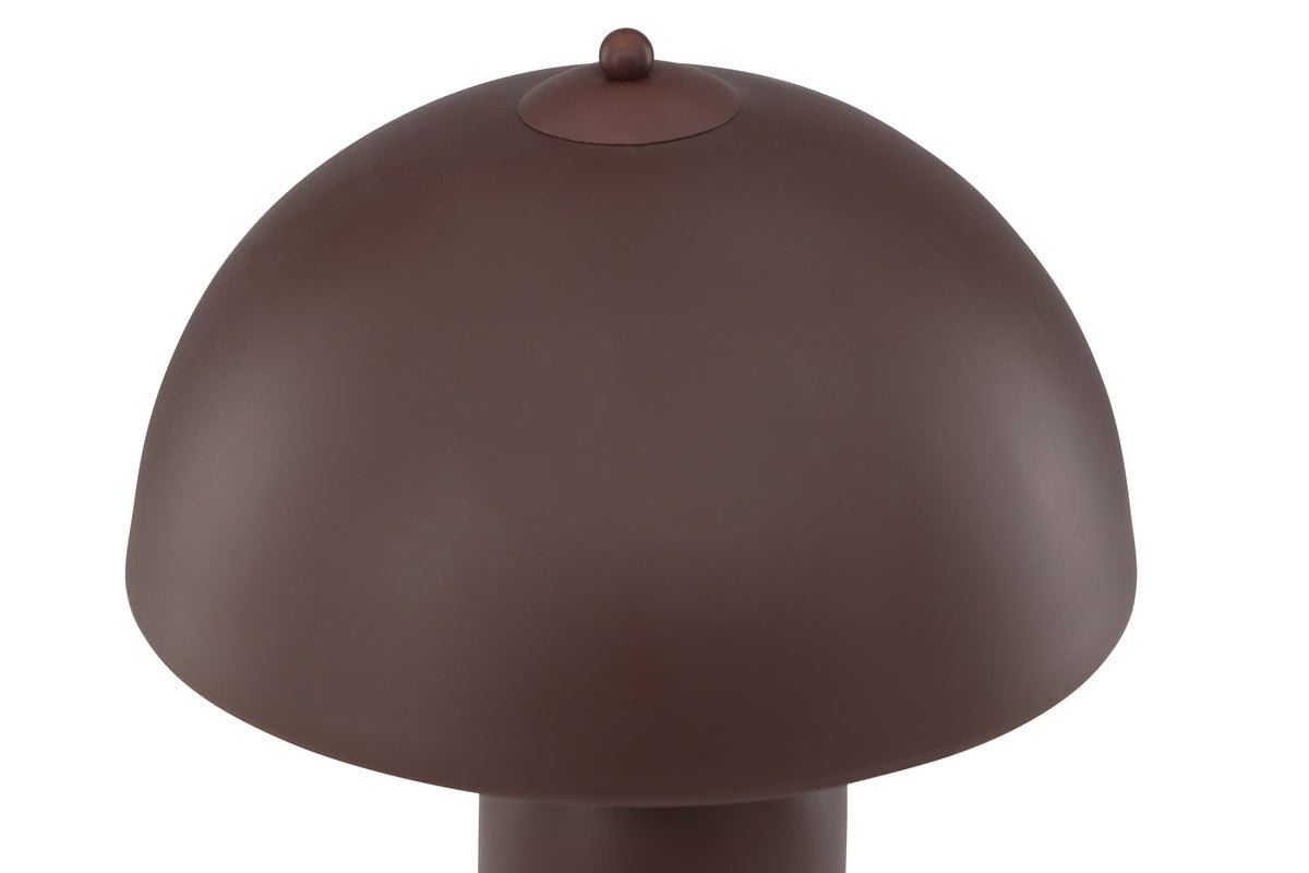 Lampe de table « Terranova » – Élégance en pierre brune avec abat-jour rond