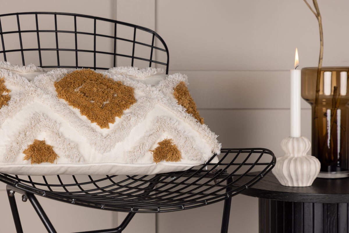 Kussenhoes Cadiz - 50x30 cm met bruin-wit ruitpatroon