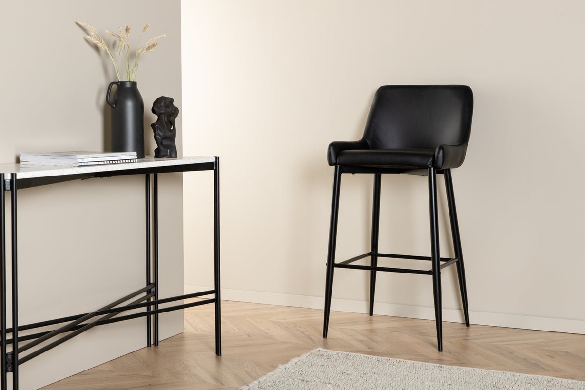 Ensemble de 2 tabourets de bar Leonardo en imitation cuir noir