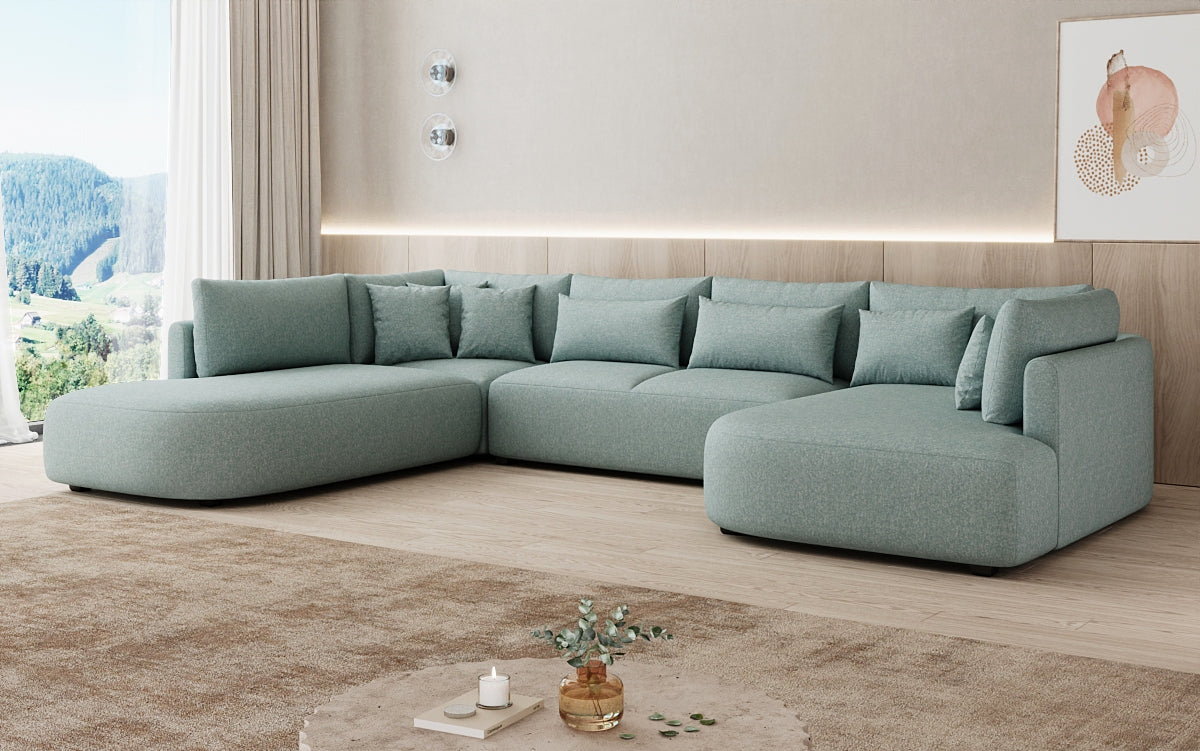 Designer Sofa Ando - Wohnlandschaft in Strukturstoff