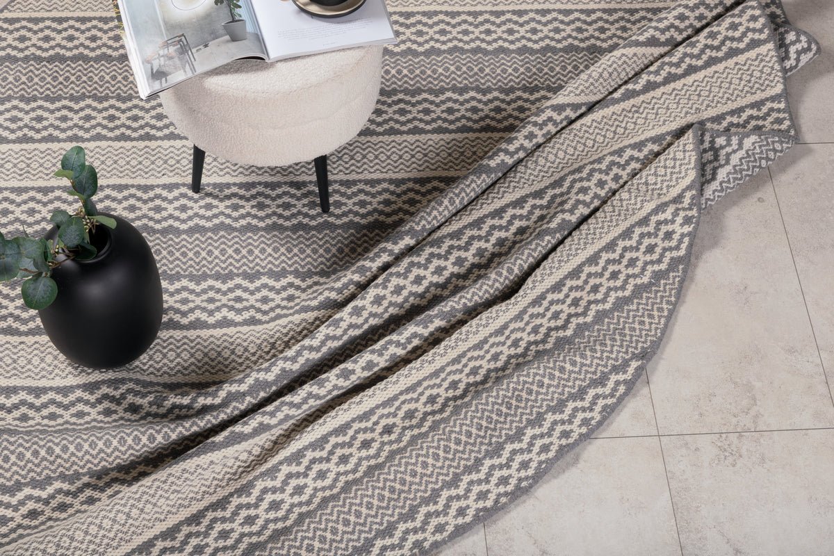 Vloerkleed Aramis – handgeweven van wol & katoen