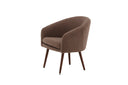 Fauteuil Theo - met bruine teddybekleding en stalen poten