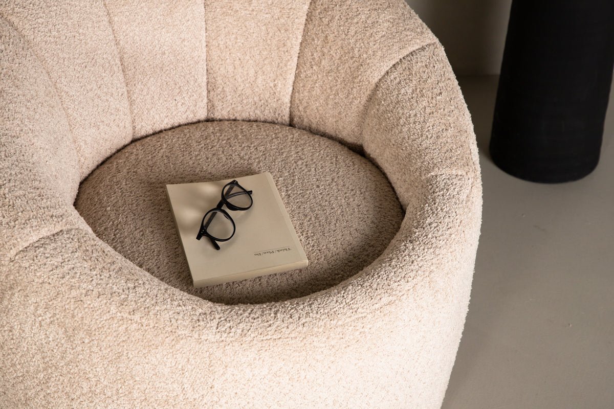 Fauteuil Effi - avec revêtement en polyester beige