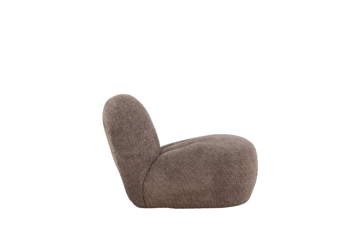 Fauteuil Lounge Designer Almvik – Bouclé Marron