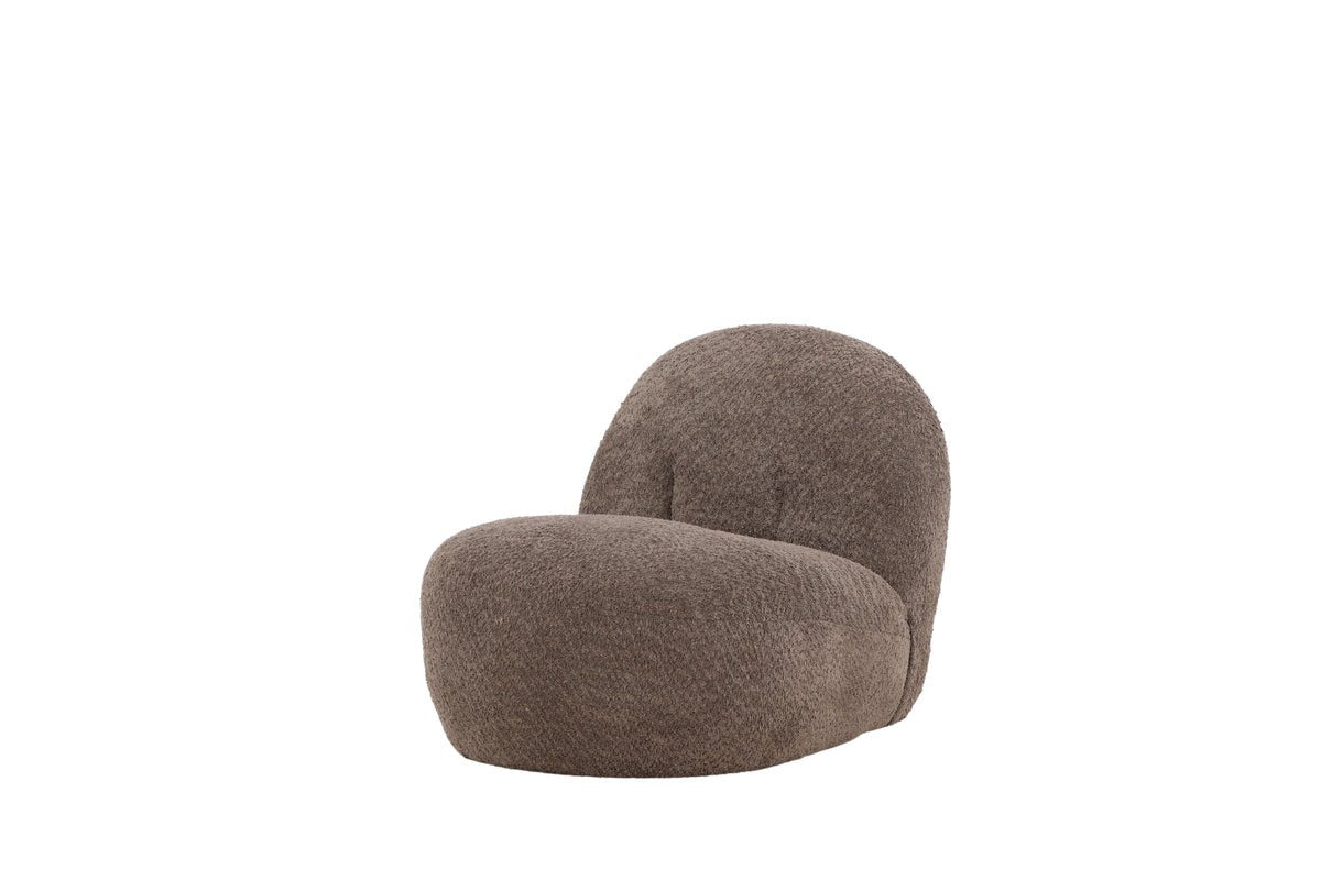 Fauteuil Lounge Designer Almvik – Bouclé Marron