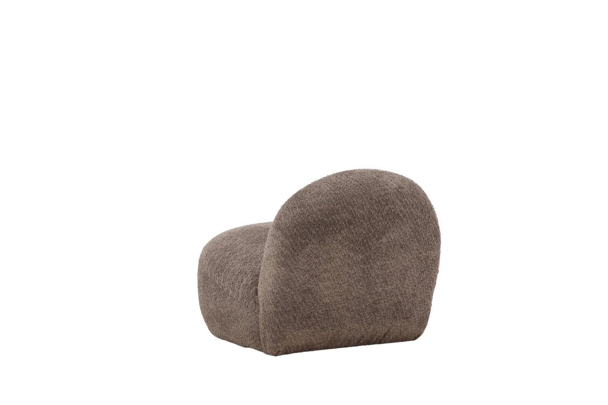 Fauteuil Lounge Designer Almvik – Bouclé Marron
