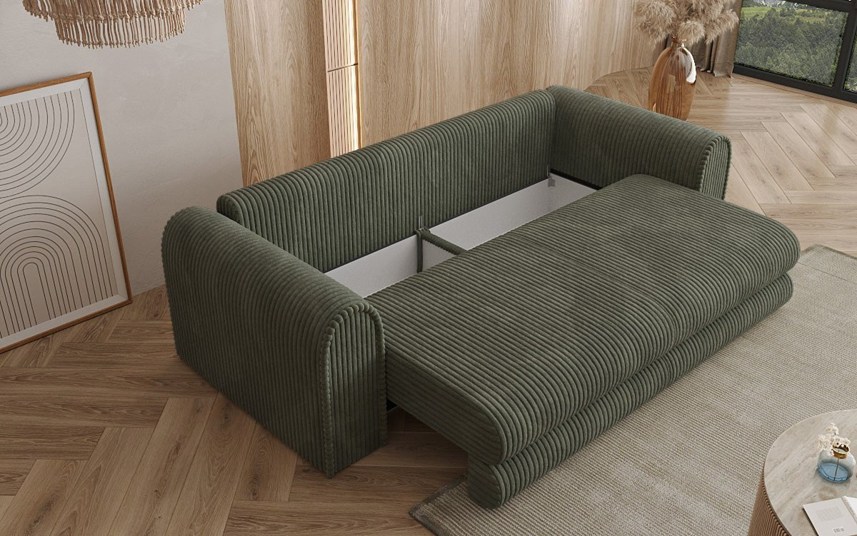 Designbank Lil Buddy 3-zits met slaapfunctie en opbergruimte in breedcorduroy