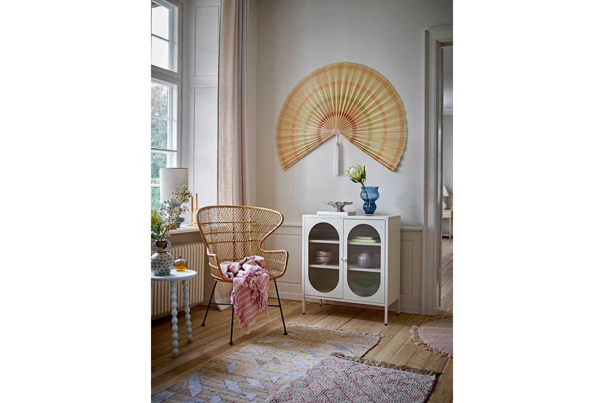 Commode Savona – Verre strié en ton sable doux