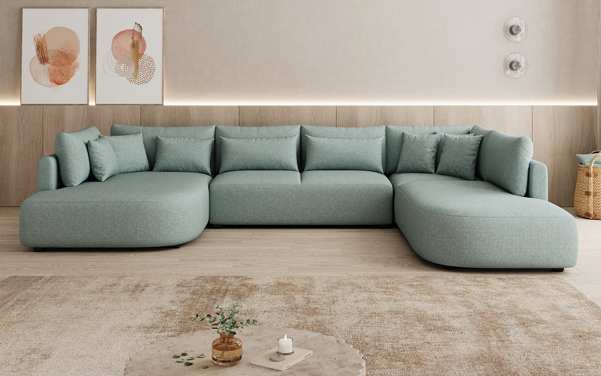 Designer Sofa Ando - Wohnlandschaft in Strukturstoff