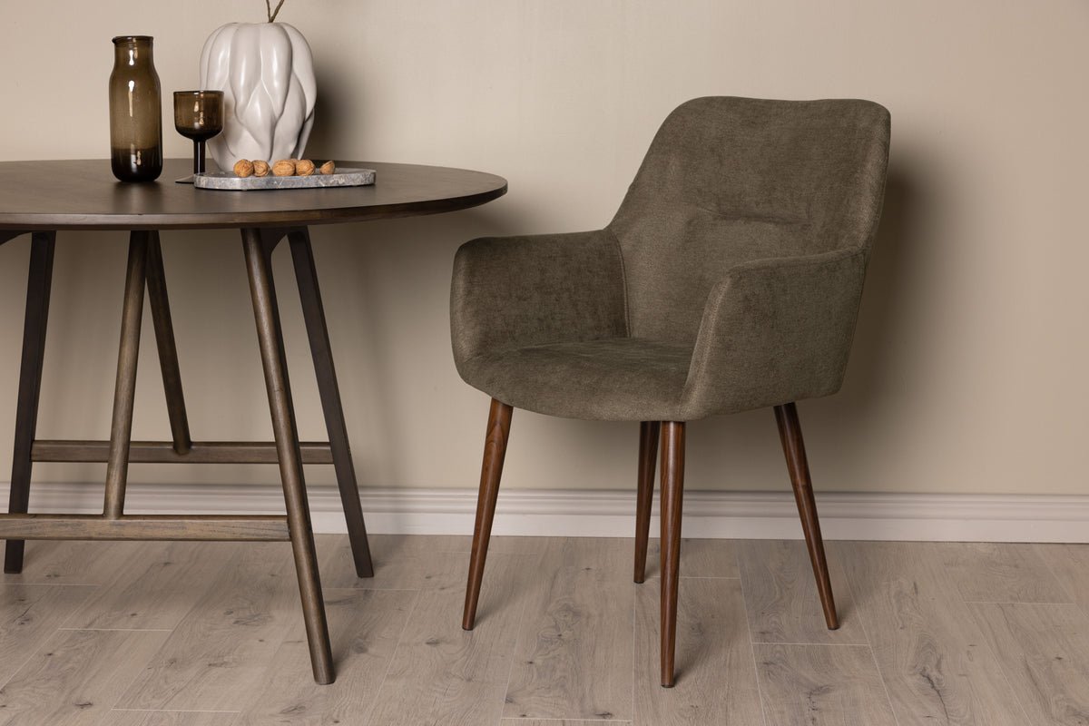 2-delige set - stoel Future met poten in modern walnootbruin