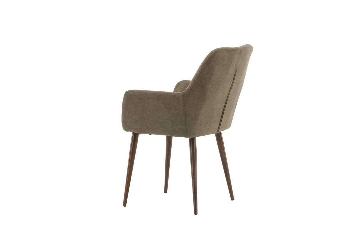 2-delige set - stoel Future met poten in modern walnootbruin