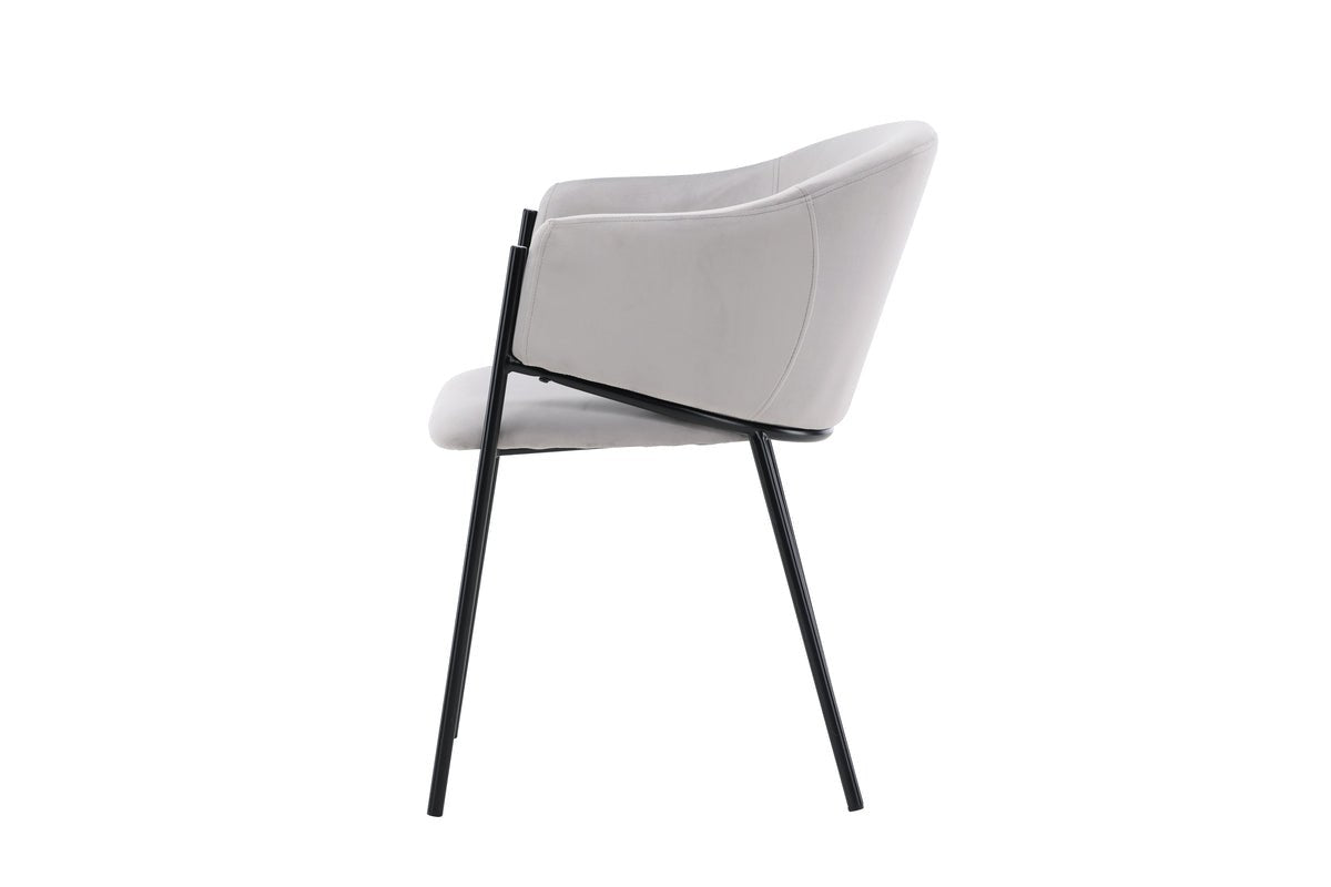 2-delige set - stoel Calyra met lichtgrijze fluwelen stof