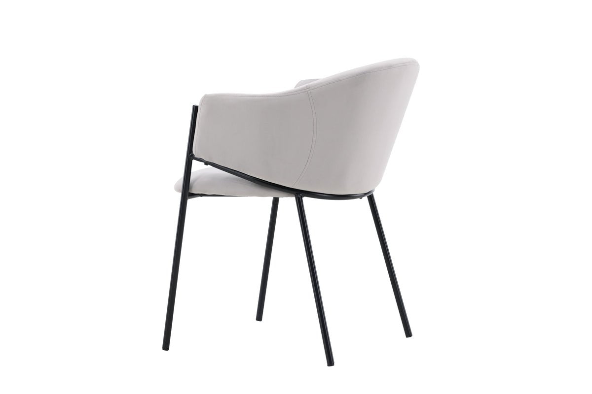 2-delige set - stoel Calyra met lichtgrijze fluwelen stof