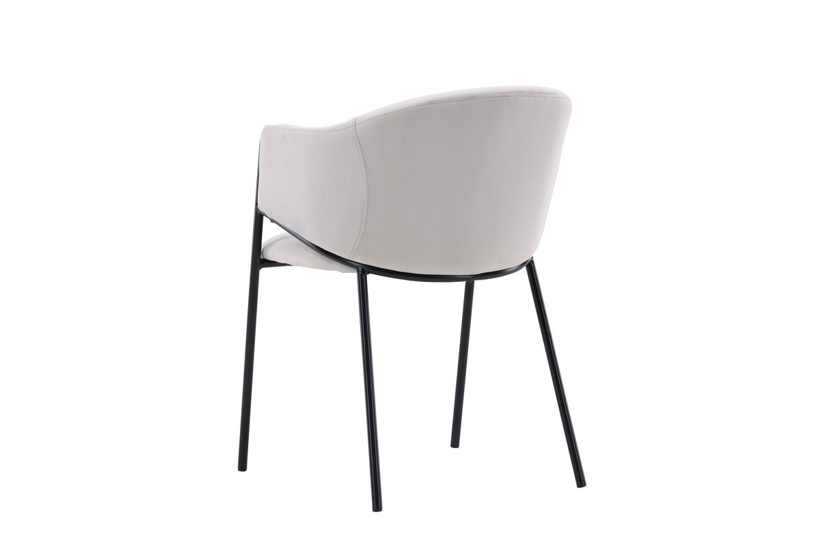 2-delige set - stoel Calyra met lichtgrijze fluwelen stof