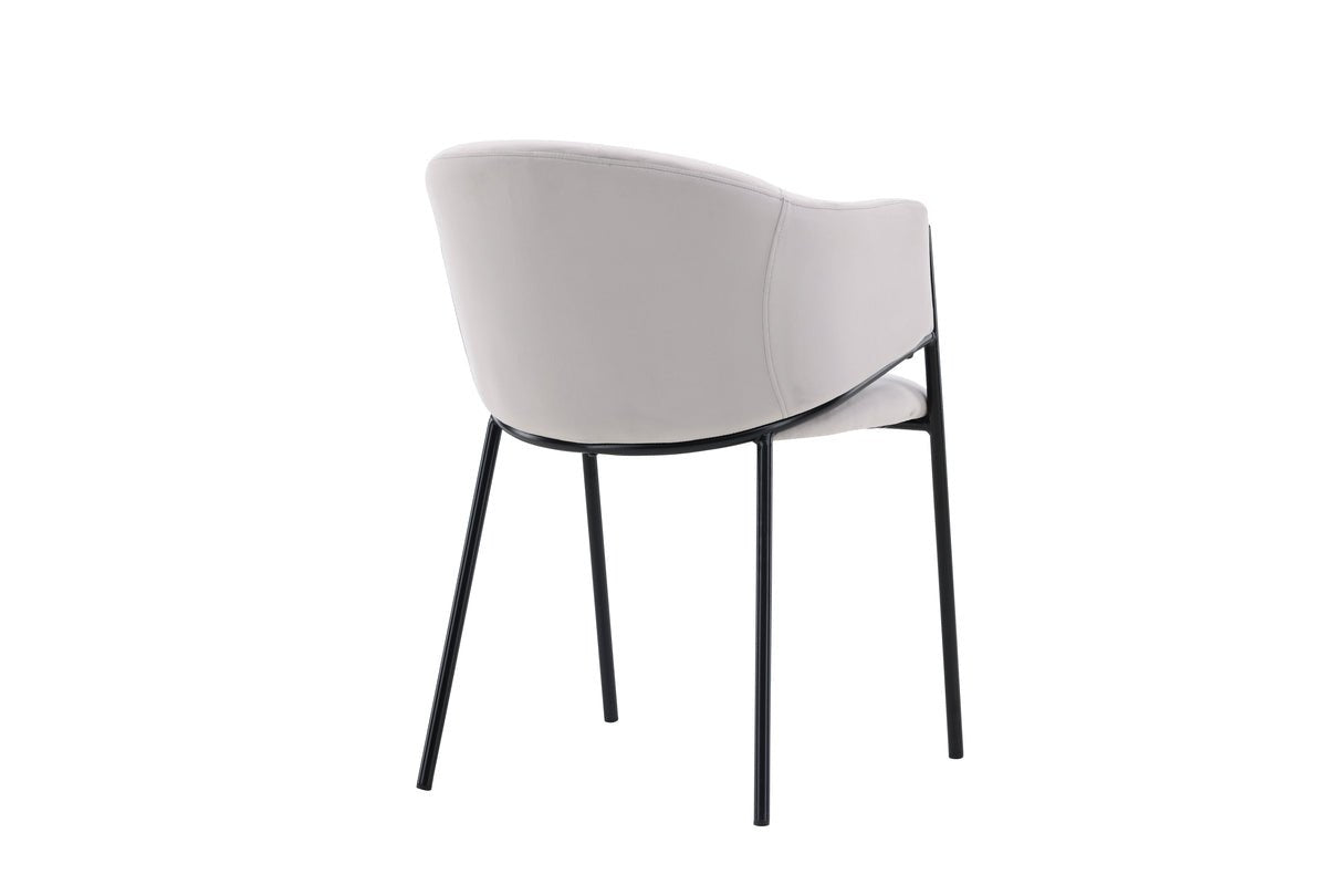 2-delige set - stoel Calyra met lichtgrijze fluwelen stof