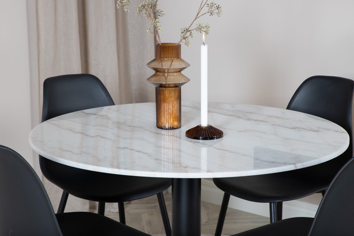Eettafel Alon - elegante combinatie van marmer en staal