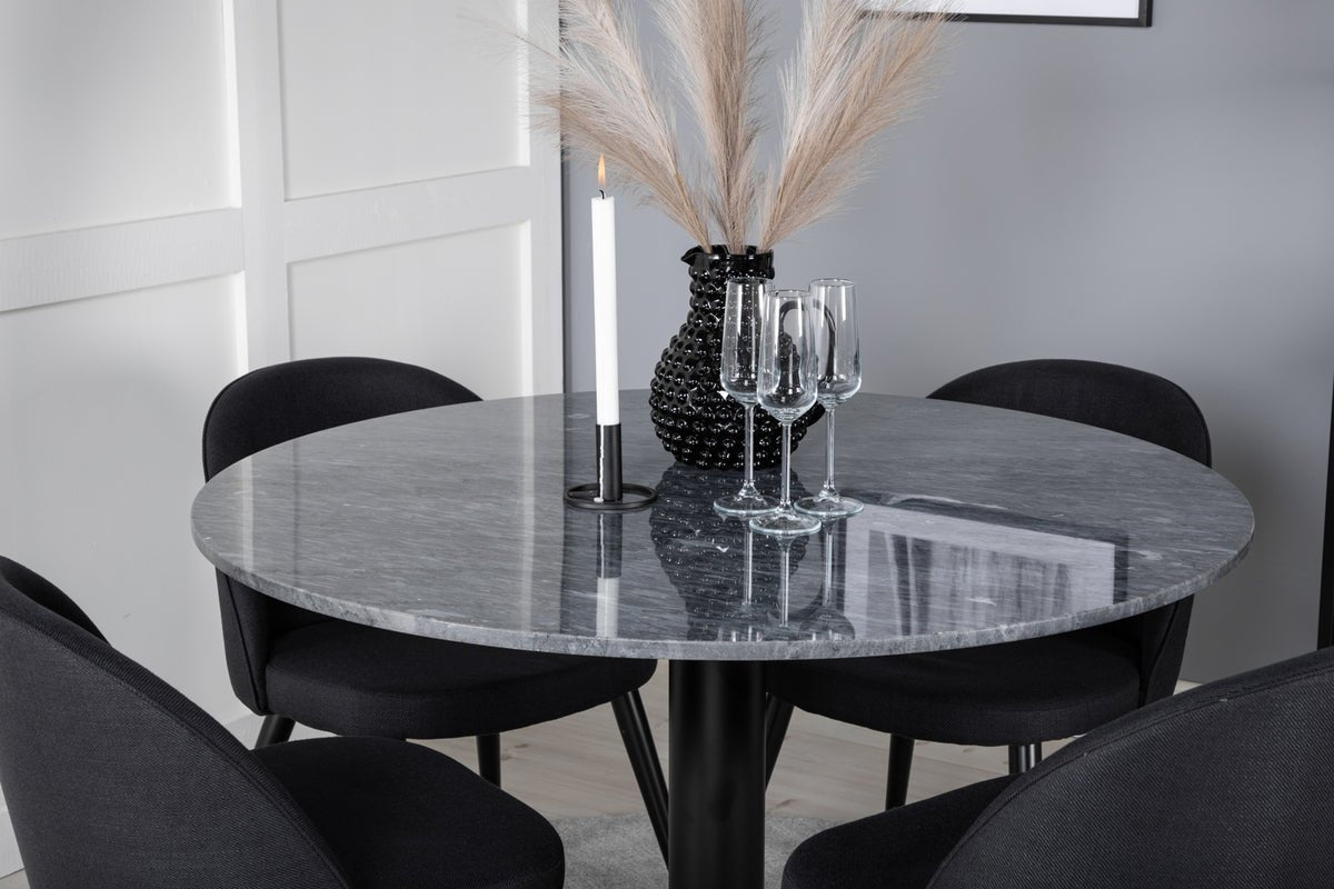 Eettafel Alon - elegante combinatie van marmer en staal