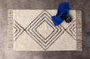 Tapis de bain Ubud - en design noir et blanc en coton absorbant