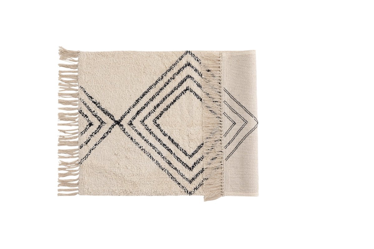 Badmat Ubud - in zwart-wit design van absorberende katoen