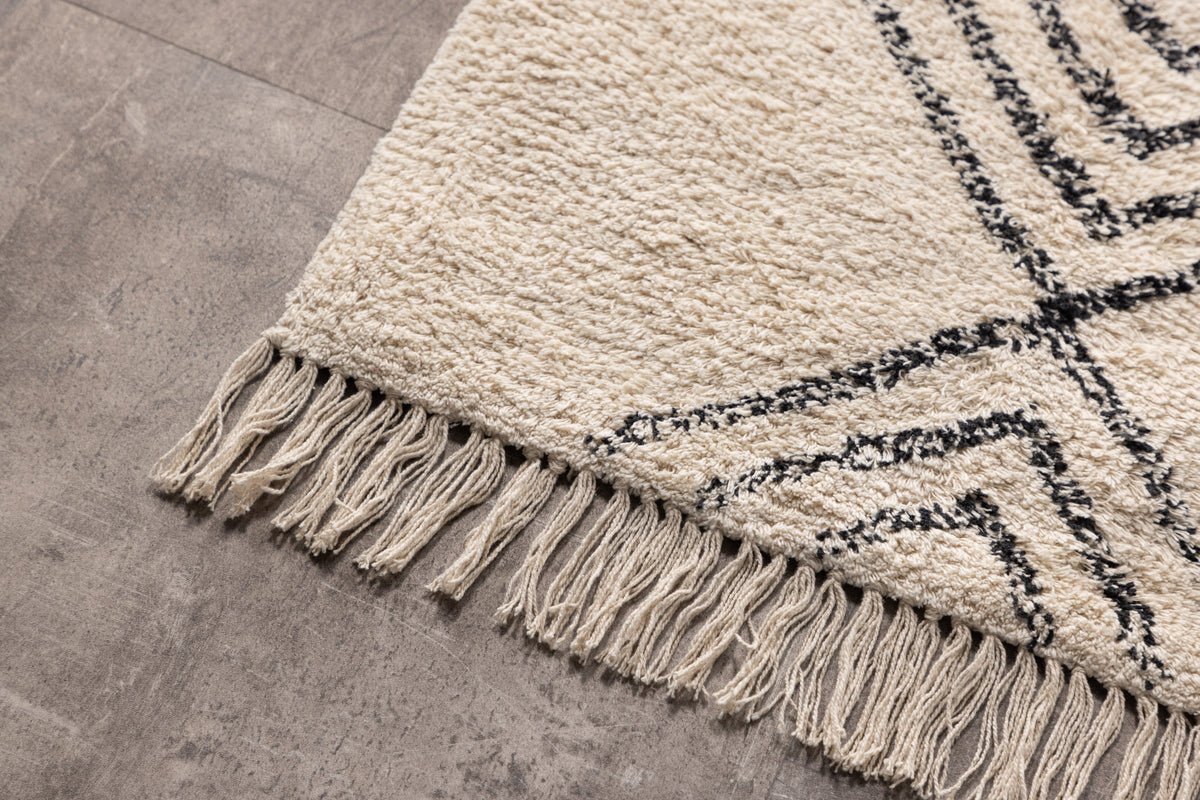 Badmat Ubud - in zwart-wit design van absorberende katoen