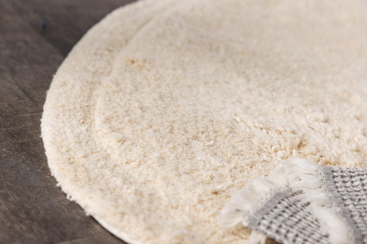 Vloerkleed Noah – handgemaakt in Beige van katoen