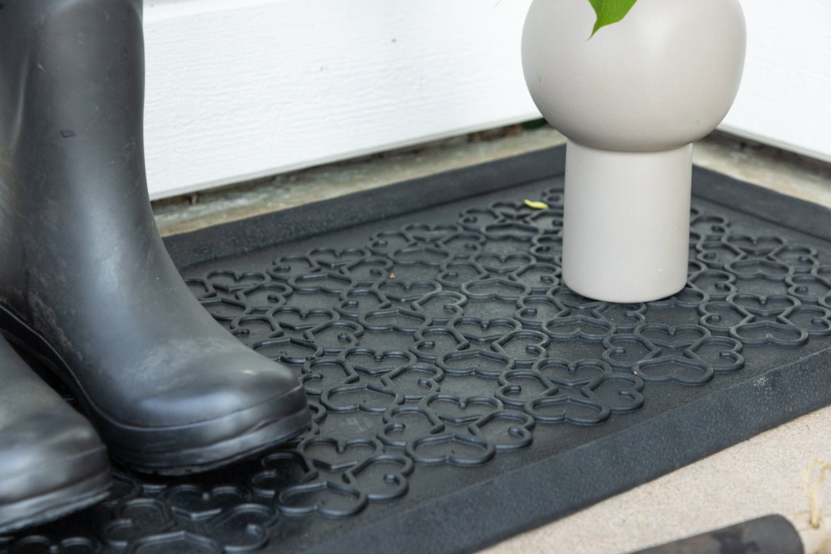 Schoenmat Lora - in Zwart van rubber