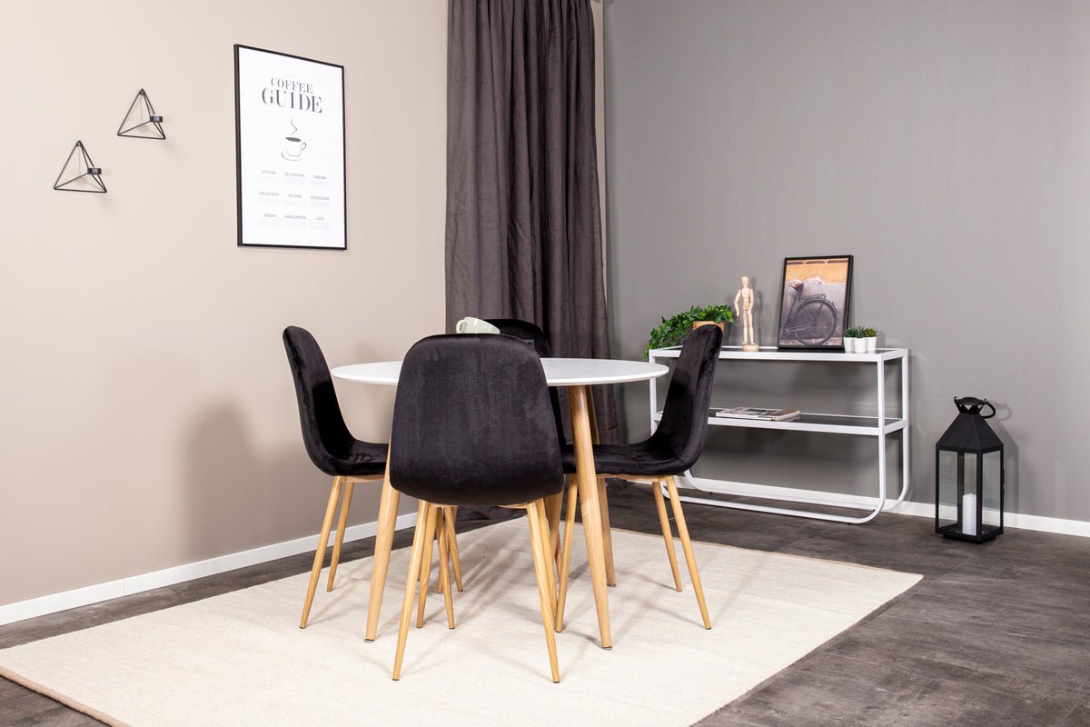 Bijzettafel Tiana – in Zwart of Wit met glazen blad