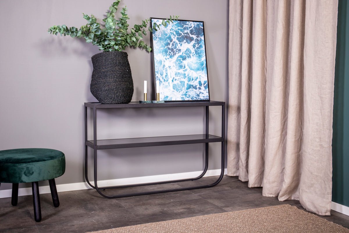 Bijzettafel Tiana – in Zwart of Wit met glazen blad