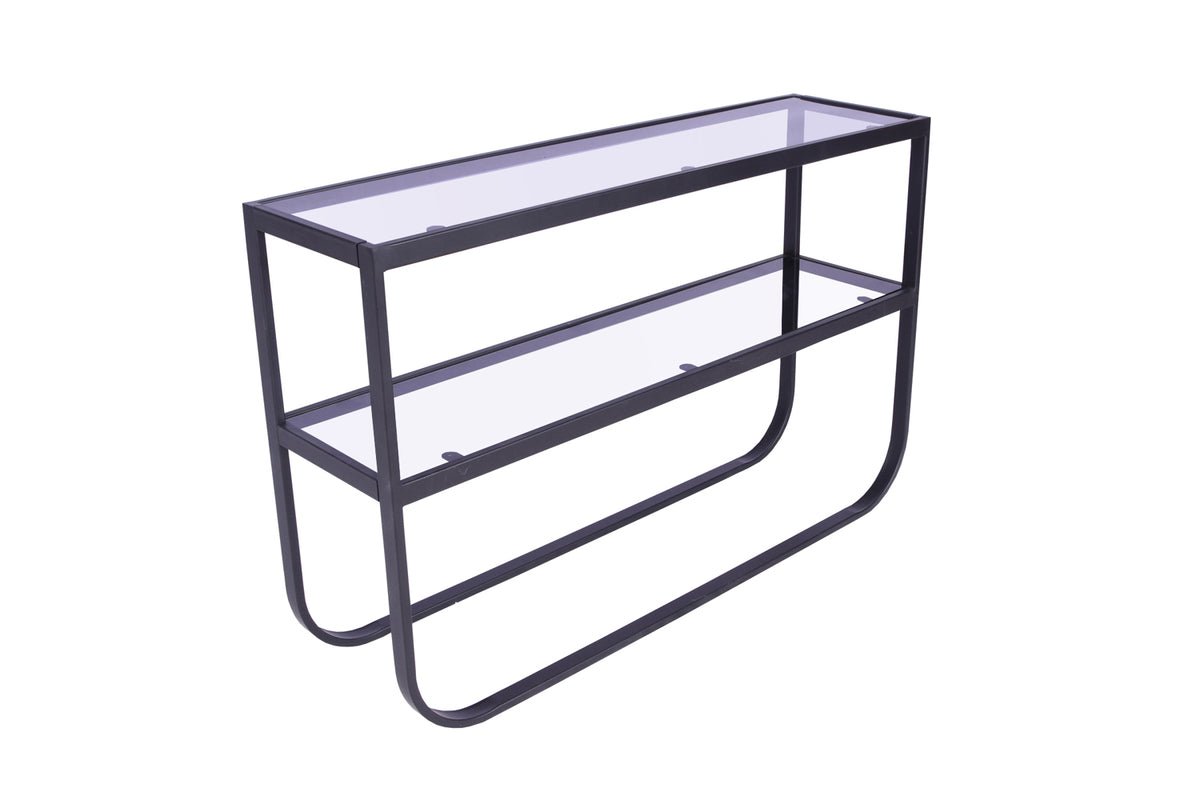 Bijzettafel Tiana – in Zwart of Wit met glazen blad