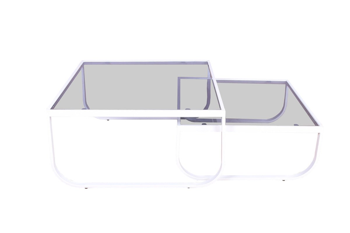 Salontafel Rondo - twee tafels met glazen tafelblad