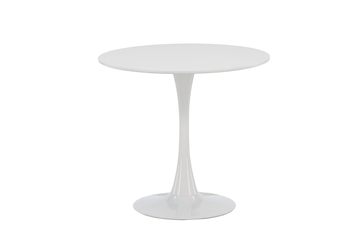 Eettafel Crema - ronde eettafel in wit met stalen poten