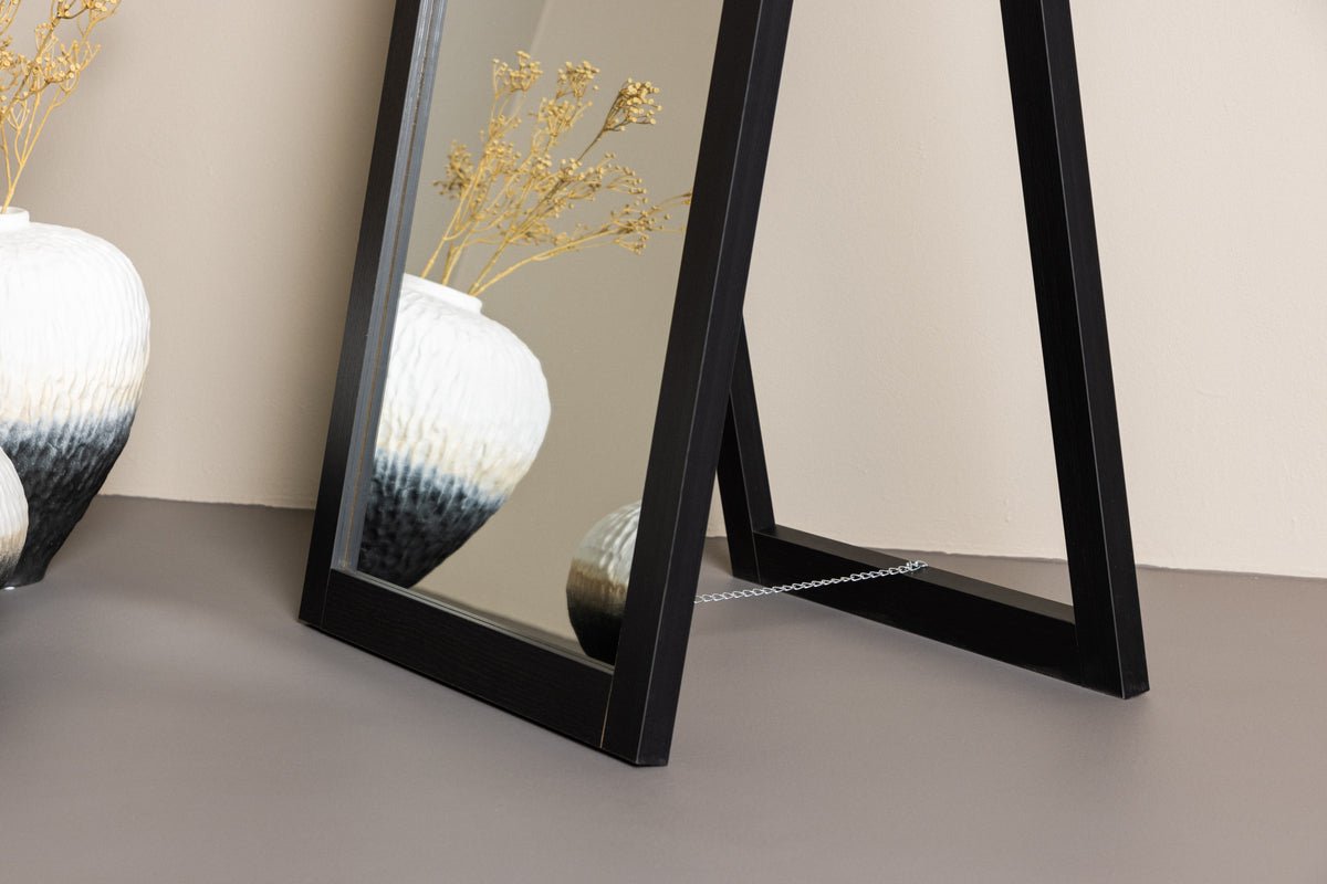 Spiegel Stelina – met standaardvoet en frame in houtlook