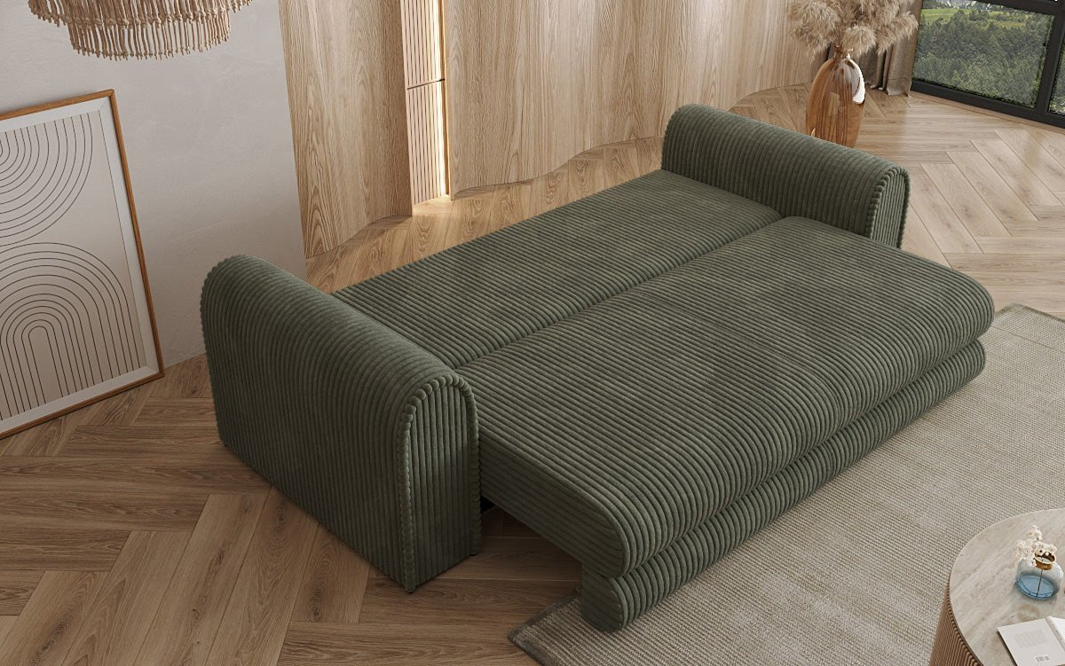 Designbank Lil Buddy 3-zits met slaapfunctie en opbergruimte in breedcorduroy