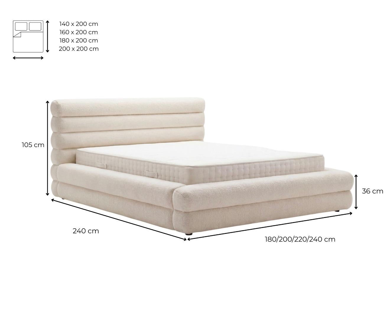 Design gestoffeerd bed Maren Ribstof met opbergruimte