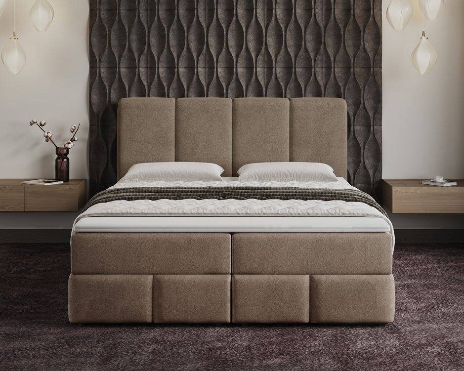 Boxspringbett Venedig Samt mit Stauraum