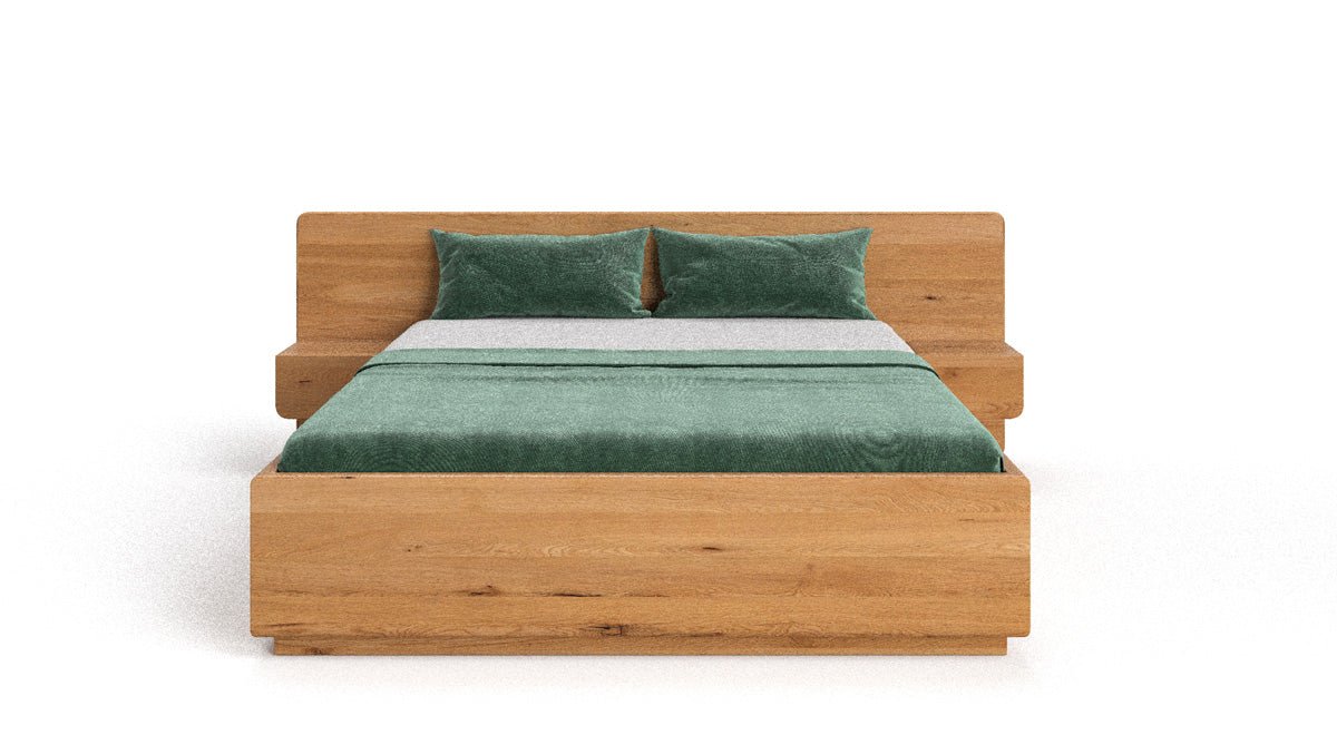 Lit en bois design Fiona en Chêne massif avec rangement