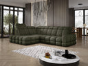 Canapé d’angle design Lima avec fonction de couchage électrique en Bouclé