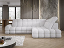 Canapé d’angle design Lima avec fonction de couchage électrique en Bouclé