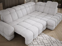 Canapé d’angle design Lima avec fonction de couchage électrique en Bouclé