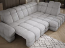 Canapé d’angle design Lima avec fonction de couchage électrique en Bouclé