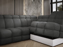 Canapé d’angle design Lima avec fonction de couchage électrique en Bouclé