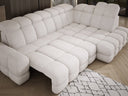 Canapé d’angle design Lima avec fonction de couchage électrique en Bouclé