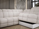 Canapé d’angle design Lima avec fonction de couchage électrique en Bouclé