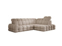 Canapé d’angle design Lima avec fonction de couchage électrique en Bouclé