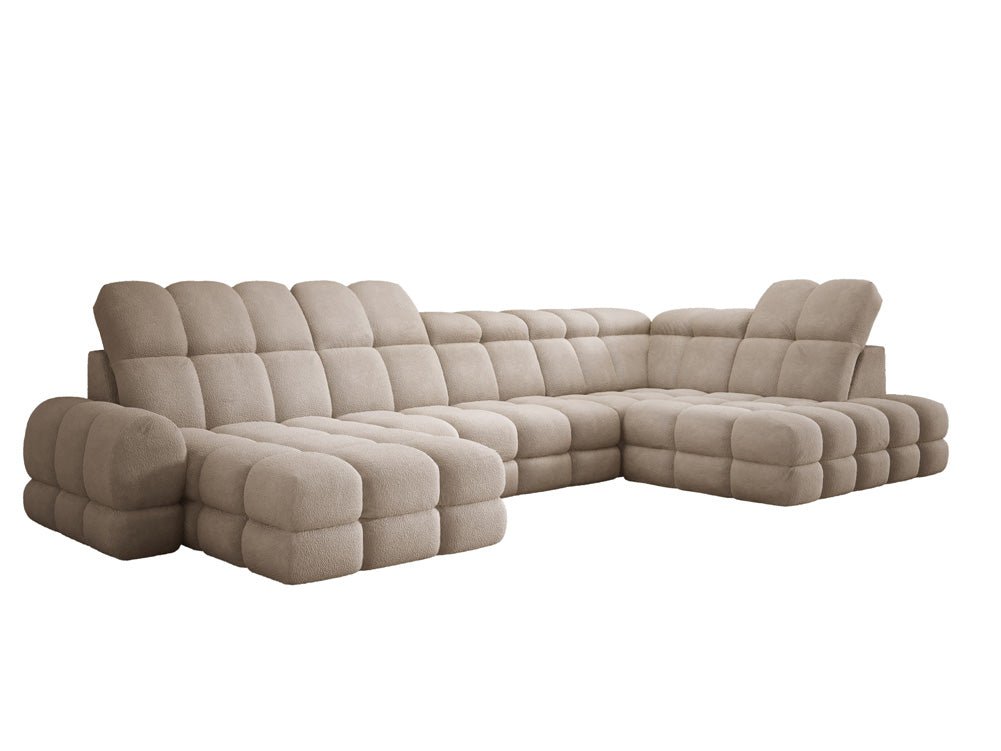 Canapé design Lima U avec fonction de couchage électrique en Bouclé