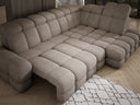 Canapé d’angle design Lima avec fonction de couchage électrique en Bouclé