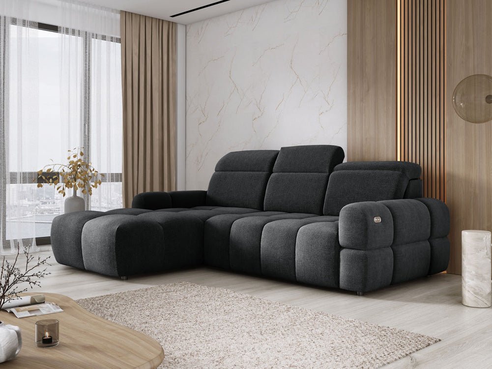 Designbank Arosa L met elektrische slaapfunctie in Bouclé