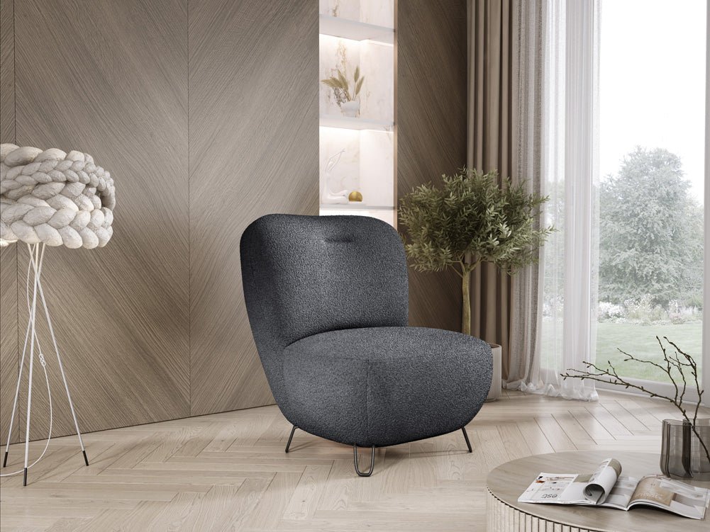 Design Fauteuil Tokyo in Bouclé