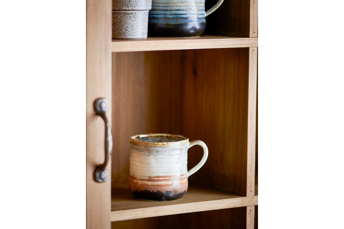 Becher-set Avena – Reactieve glazuur met verticale structuur (4-delige set)